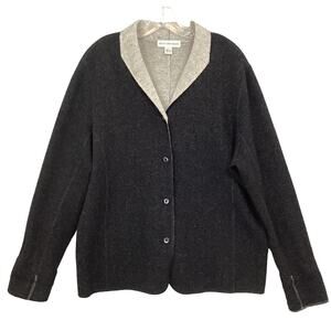 August Max Woman Wool Sweater Jacket Womens X Stretch Lagenlook Minimalist